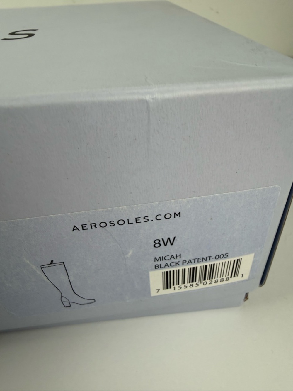 NEW Woman's Boots Aerosoles Micah Boot Black Size 8W Patent Leather - Picture 3 of 6